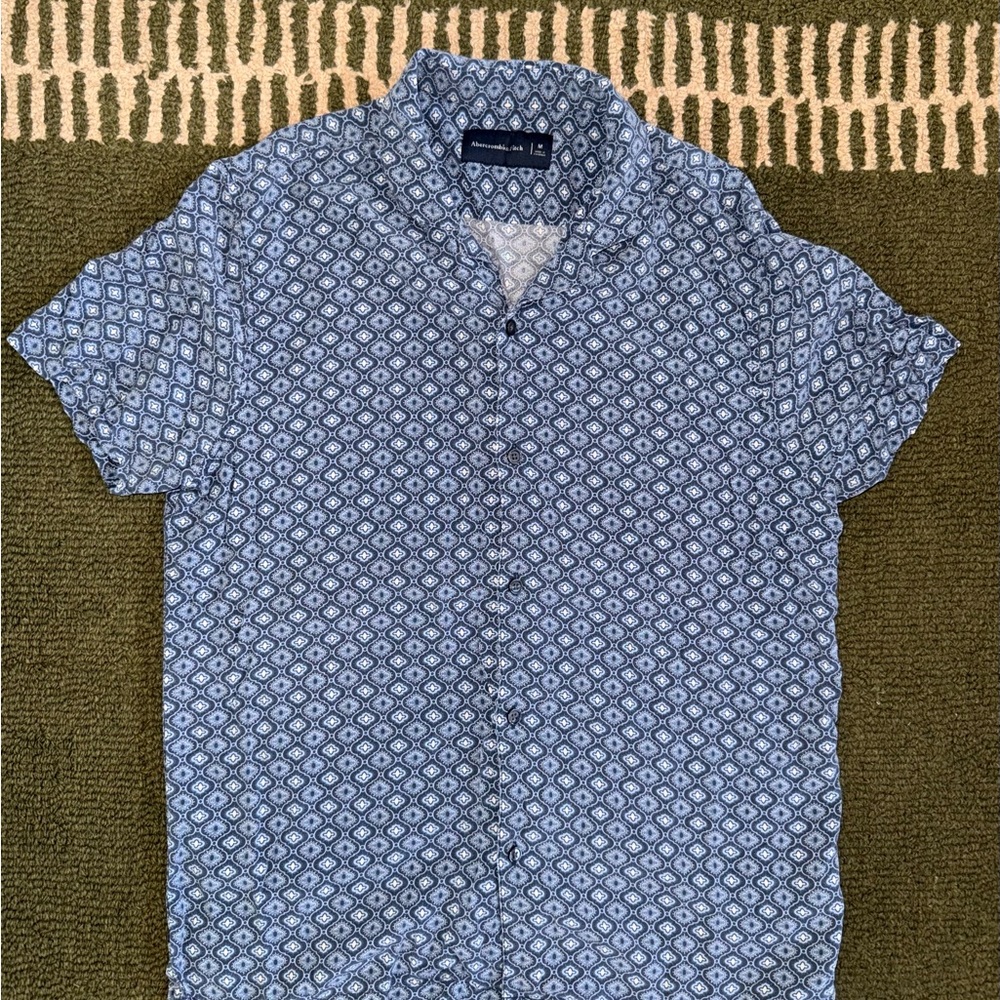 Abercrombie & Fitch Blue Patterned Men's Shirt